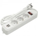 Extension cord 1.8m, 3 sockets + 2 USB, with switch