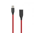 Silicone Cable USB- Lightning, 2m (red)
